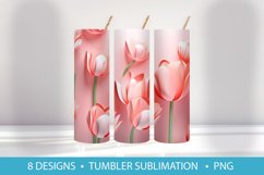 Summer Tulip Flowers 3D Tumbler Wrap Sublimation Product Image 7