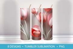 Summer Tulip Flowers 3D Tumbler Wrap Sublimation Product Image 8