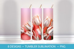 Summer Tulip Flowers 3D Tumbler Wrap Sublimation Product Image 9