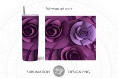 3d tumbler wrap with paper flowers as digital download 