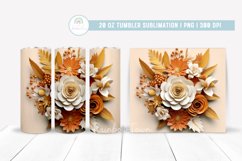 3D Flowers Tumbler Sublimation Design Tumbler Wrap PNG Product Image 1