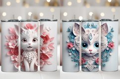 3D Cats sublimation tumbler wrap set bundle, 10 Sublimation Product Image 2