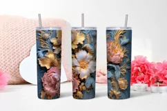 3d Flower Sublimation Tumbler | 3d Tumbler Wrap Product Image 2
