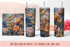 3d Flower Sublimation Tumbler | 3d Tumbler Wrap Product Image 1