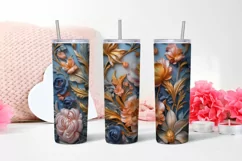 3d Flower Sublimation Tumbler | 3d Tumbler Wrap Product Image 2