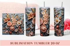 3d Flower Sublimation Tumbler | 3d Tumbler Wrap Product Image 1