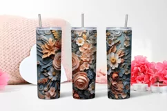 3d Flower Sublimation Tumbler | 3d Tumbler Wrap Product Image 2