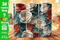 3d tumbler design,flower tumbler wrap,rose tumbler design,skinny tumbler wrap,3d flowers,3d roses,white red flowers,tumbler wrap,tumbler design,sublimation design,3d tumbler wrap,flowers,seamless tumbler