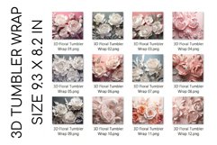 3D Tumbler Wrap Bundle 12 3D Flowers Sublimation Designs