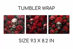 3D Tumbler Wrap Floral Skull Halloween Skull Tumbler PNG