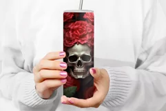 3D Tumbler Wrap Floral Skull Halloween Skull Tumbler PNG