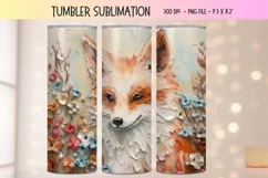 3d Tumbler Wrap Fox |3d Animal Tumbler Sublimation Fox