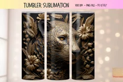 3d Tumbler Wrap Leopard  3d Animal Tumbler Sublimation Png