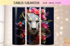 3d Tumbler Wrap Leopard  3d Animal Tumbler Sublimation Png