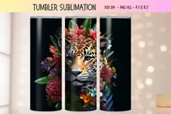 3d Tumbler Wrap Leopard  3d Animal Tumbler Sublimation Png