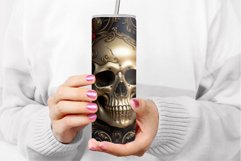 3D Tumbler Wrap Skull 3d Sublimation Halloween Tumbler 