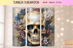 3d Tumbler Wrap Skull  3d Sublimation Tumbler Png  3d Art