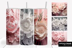 3D Tumbler Wrap With Flowers Sublimation Designs