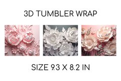 3D Tumbler Wrap With Flowers Sublimation Designs
