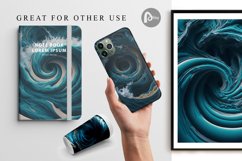 3D Turbulent Waves Turquoise | Digital Paper Product Image 3