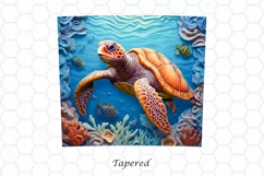 3D Turtle 20 oz Skinny Tumbler Sublimation Design