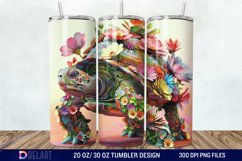 3D Turtle Flowers Tumbler wrap Product Image 1