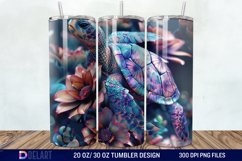 3D Turtle Flowers Tumbler wrap Product Image 1