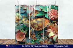 3D Turtle Flowers Tumbler wrap Product Image 1