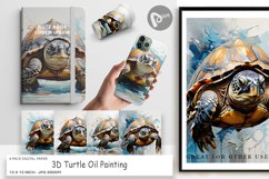Digital Paper 3D Turtle Painting Product Image 1