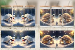 3D Turtle white Christmas Glass Can Wraps Product Image 3