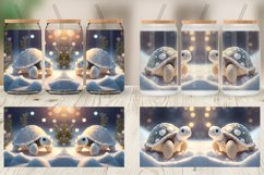 3D Turtle white Christmas Glass Can Wraps Product Image 4