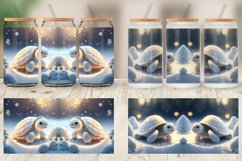 3D Turtle white Christmas Glass Can Wraps Product Image 5