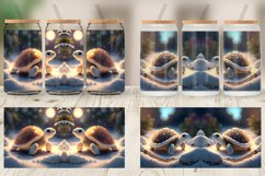 3D Turtle white Christmas Glass Can Wraps Product Image 6