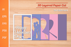 Happy Valentines Day - 3D Layered Paper Cut SVG Product Image 2