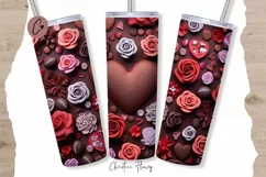 3D Valentine Chocolates Tumbler Wrap PNG | Valentine PNG Product Image 1