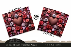 3D Valentine Chocolates Tumbler Wrap PNG | Valentine PNG Product Image 3