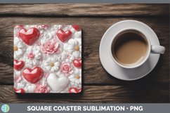 Gorgeous3D Valentine Square Coaster design.