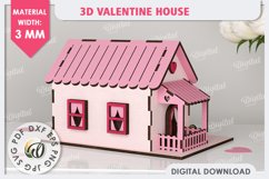 3D Valentine&#039;s House Laser Cut. Valentine Day Gifts SVG Product Image 2