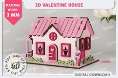 3D Valentine&#039;s House Laser Cut. Valentine Day Gifts SVG Product Image 1