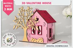 3D Valentine's House Laser Cut. Valentine Day Gifts SVG Product Image 2