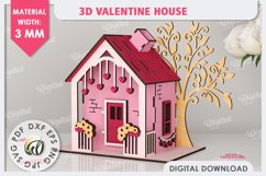 3D Valentine&#039;s House Laser Cut. Valentine Day Gifts SVG Product Image 1