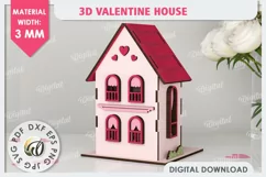 3D Valentine's House Laser Cut. Valentine Day Gifts SVG Product Image 2