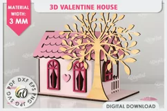 3D Valentine's House Laser Cut. Valentine Day Gifts SVG Product Image 2