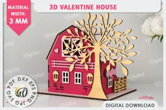 3D Valentine's House Laser Cut. Valentine Day Gifts SVG Product Image 2