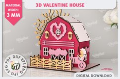 3D Valentine&#039;s House Laser Cut. Valentine Day Gifts SVG Product Image 1