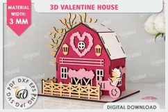 3D Valentine's House Laser Cut. Valentine Day Gifts SVG Product Image 1