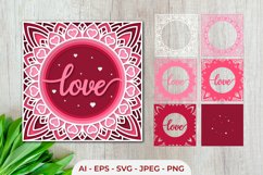 3D Valentines Mandala Layered Papercut | Valentine's Day Product Image 5