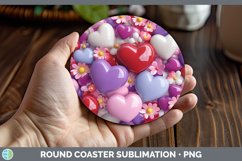 Gorgeous3D Valentine Round Coaster design.
