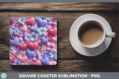 Gorgeous3D Valentine Square Coaster design.
