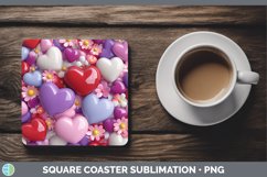 Gorgeous3D Valentine Square Coaster design.